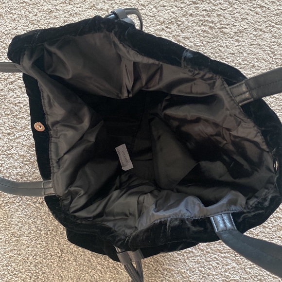 **Victoria's Secret** Luxe Velvet Black Bling Logo Tote Weekender Bag. - Picture 3 of 7